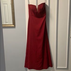 Red/Maroon strapless dress by Dressy Group